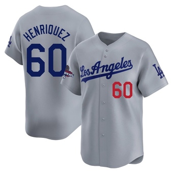 Limited Los Angeles Dodgers Edgardo Henriquez Away World Series Champions Jersey - Gray