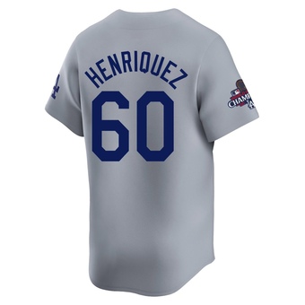 Limited Los Angeles Dodgers Edgardo Henriquez Away World Series Champions Jersey - Gray