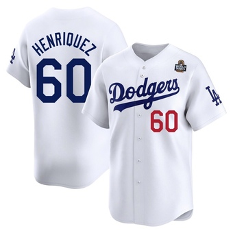 Limited Los Angeles Dodgers Edgardo Henriquez Home 2024 World Series Jersey - White