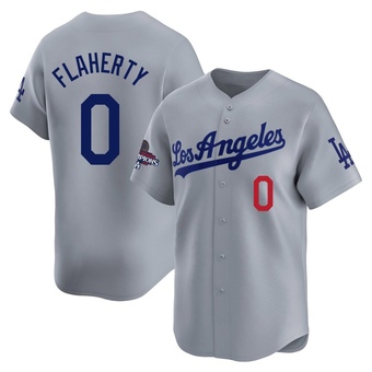 Limited Los Angeles Dodgers Jack Flaherty Away World Series Champions Jersey - Gray