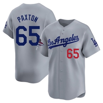 Limited Los Angeles Dodgers James Paxton Away World Series Champions Jersey - Gray