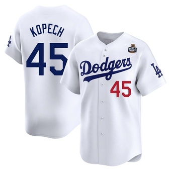 Limited Los Angeles Dodgers Michael Kopech Home 2024 World Series Jersey - White