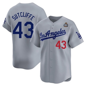 Limited Los Angeles Dodgers Rick Sutcliffe Away 2024 World Series Jersey - Gray