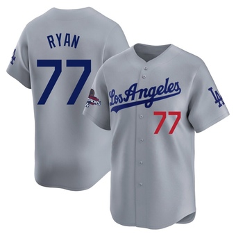 Limited Los Angeles Dodgers River Ryan Away World Series Champions Jersey - Gray