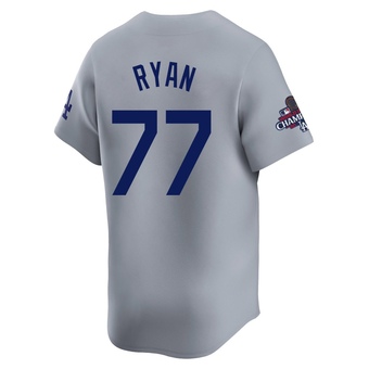 Limited Los Angeles Dodgers River Ryan Away World Series Champions Jersey - Gray