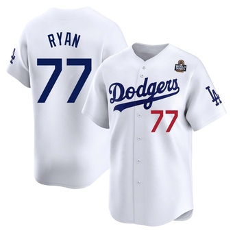 Limited Los Angeles Dodgers River Ryan Home 2024 World Series Jersey - White