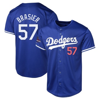 Limited Los Angeles Dodgers Ryan Brasier Alternate World Series Champions Jersey - Royal