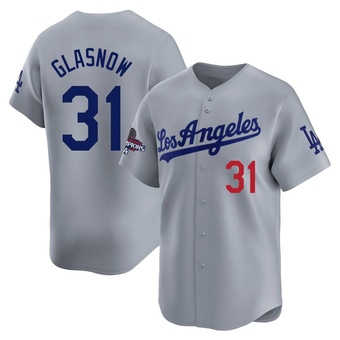 Limited Los Angeles Dodgers Tyler Glasnow Away World Series Champions Jersey - Gray