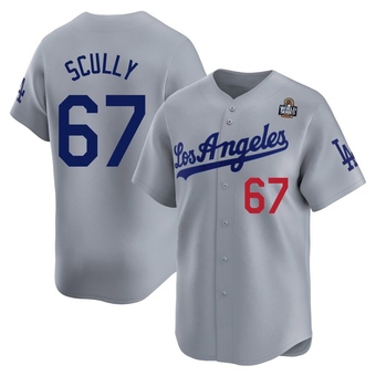 Limited Los Angeles Dodgers Vin Scully Away 2024 World Series Jersey - Gray