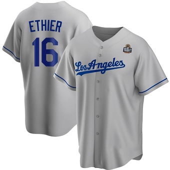 Replica Los Angeles Dodgers Andre Ethier Road 2024 World Series Jersey - Gray