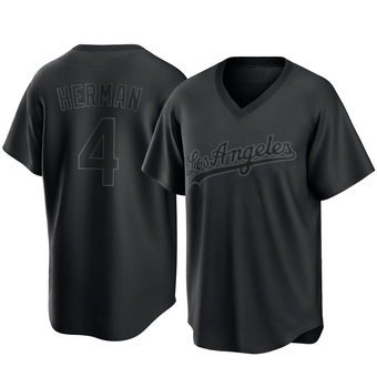 Replica Los Angeles Dodgers Babe Herman Pitch Fashion Jersey - Black