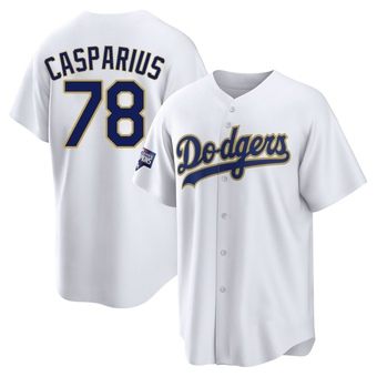 Replica Los Angeles Dodgers Ben Casparius White/ 2021 Program Player Jersey - Gold