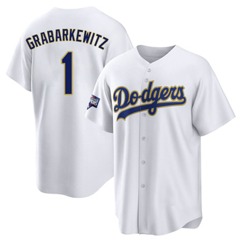 Replica Los Angeles Dodgers Billy Grabarkewitz White/ 2021 Program Player Jersey - Gold