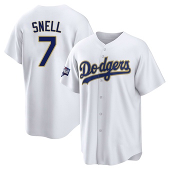 Replica Los Angeles Dodgers Blake Snell White/ 2021 Program Player Jersey - Gold