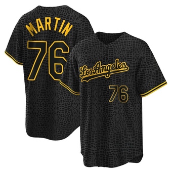 Replica Los Angeles Dodgers J.D. Martin Snake Skin City Jersey - Black