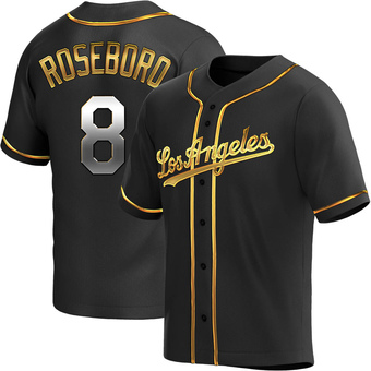 Replica Los Angeles Dodgers John Roseboro Alternate Jersey - Black Golden