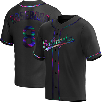 Replica Los Angeles Dodgers John Roseboro Alternate Jersey - Black Holographic