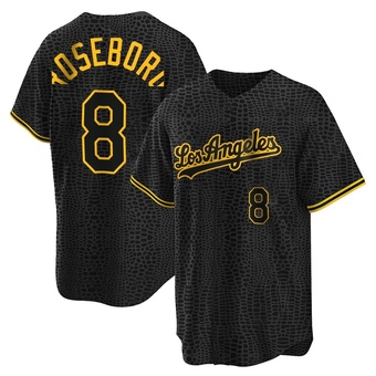 Replica Los Angeles Dodgers John Roseboro Snake Skin City Jersey - Black