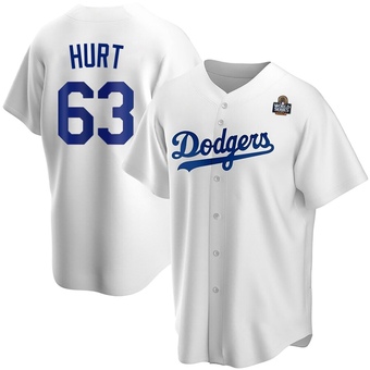 Replica Los Angeles Dodgers Kyle Hurt Home 2024 World Series Jersey - White