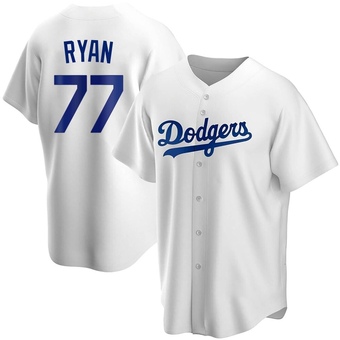 Replica Los Angeles Dodgers River Ryan Home Jersey - White