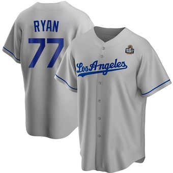 Replica Los Angeles Dodgers River Ryan Road 2024 World Series Jersey - Gray