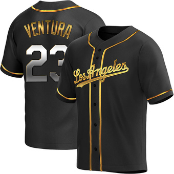 Replica Los Angeles Dodgers Robin Ventura Alternate Jersey - Black Golden