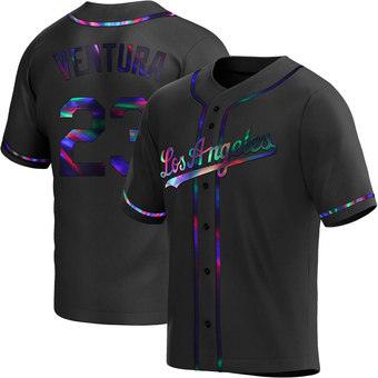 Replica Los Angeles Dodgers Robin Ventura Alternate Jersey - Black Holographic