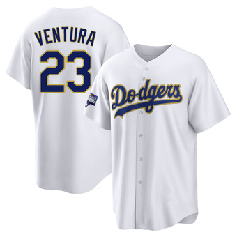 Replica Los Angeles Dodgers Robin Ventura White/ 2021 Program Player Jersey - Gold