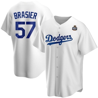 Replica Los Angeles Dodgers Ryan Brasier Home 2024 World Series Jersey - White