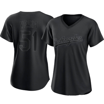 Women's Authentic Los Angeles Dodgers Alex Vesia Pitch Fashion Jersey - Black