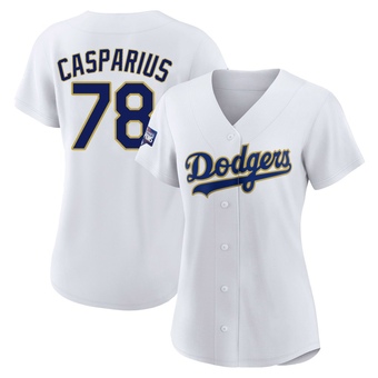 Women's Authentic Los Angeles Dodgers Ben Casparius White/ 2021 Program Player Jersey - Gold