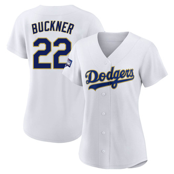 Women's Authentic Los Angeles Dodgers Bill Buckner White/ 2021 Program Player Jersey - Gold