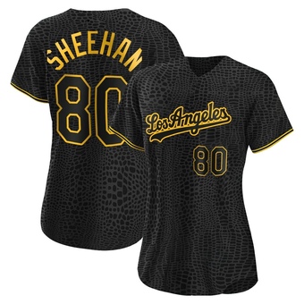 Women's Authentic Los Angeles Dodgers Emmet Sheehan Snake Skin City Jersey - Black