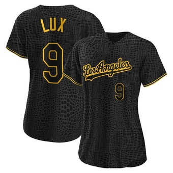 Women's Authentic Los Angeles Dodgers Gavin Lux Snake Skin City Jersey - Black