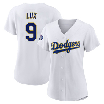 Women's Authentic Los Angeles Dodgers Gavin Lux White/ 2021 Program Player Jersey - Gold