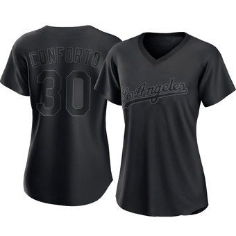 Women's Authentic Los Angeles Dodgers Michael Conforto Pitch Fashion Jersey - Black