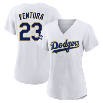 Women's Authentic Los Angeles Dodgers Robin Ventura White/ 2021 Program Player Jersey - Gold