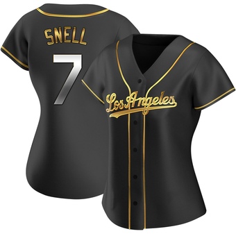 Women's Replica Los Angeles Dodgers Blake Snell Alternate Jersey - Black Golden