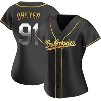 Women's Replica Los Angeles Dodgers Jack Dreyer Alternate Jersey - Black Golden