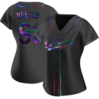 Women's Replica Los Angeles Dodgers Jack Dreyer Alternate Jersey - Black Holographic