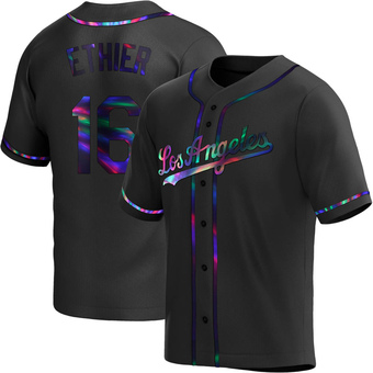 Youth Replica Los Angeles Dodgers Andre Ethier Alternate Jersey - Black Holographic