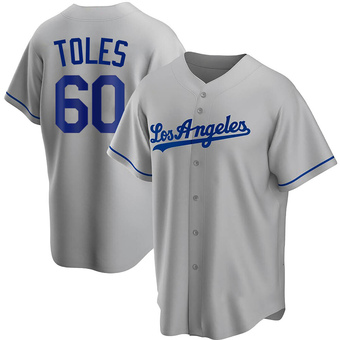 Youth Replica Los Angeles Dodgers Andrew Toles Road Jersey - Gray