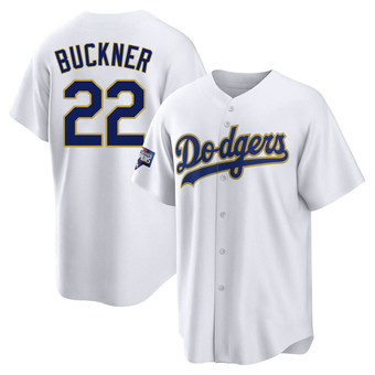 Youth Replica Los Angeles Dodgers Bill Buckner White/ 2021 Program Player Jersey - Gold