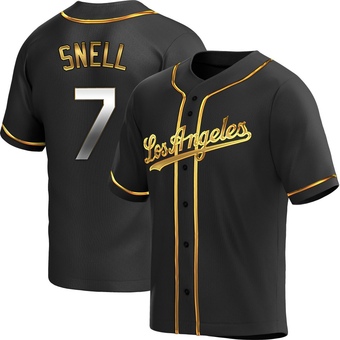 Youth Replica Los Angeles Dodgers Blake Snell Alternate Jersey - Black Golden