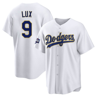 Youth Replica Los Angeles Dodgers Gavin Lux White/ 2021 Program Player Jersey - Gold