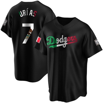 Youth Replica Los Angeles Dodgers Julio Urias Mexican Flag Jersey - Black