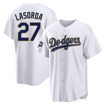 Los Angeles Dodgers Tommy Lasorda Gray Replica Men's Road Player Jersey  S,M,L,XL,XXL,XXXL,XXXXL